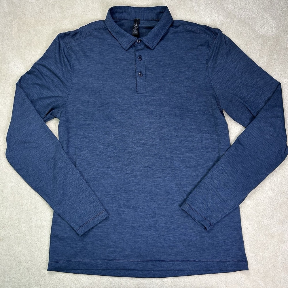 Lululemon Evolution Polo Shirt Mens Large Navy Performance Longsleeve